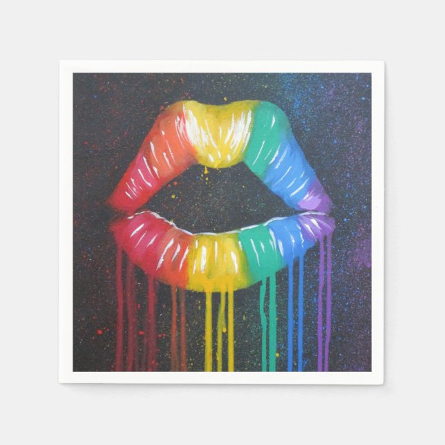 Rainbow Lips Napkin (Front)