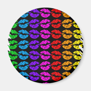 Rainbow Lips Pattern Magnet