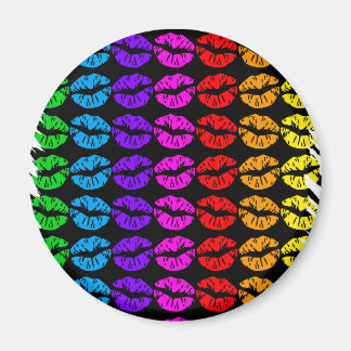 Rainbow Lips Pattern Magnet