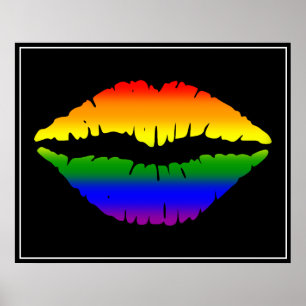 Rainbow Lips Poster