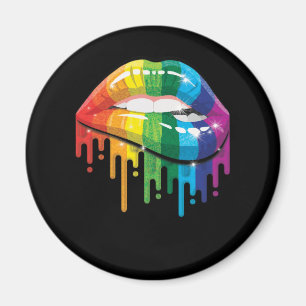 Rainbow Lips Pride Gay Lesbian LGB Gift Magnet