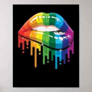 Rainbow Lips Pride Gay Lesbian LGB Gift Poster