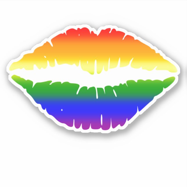  Rainbow Lips Sticker (Front)