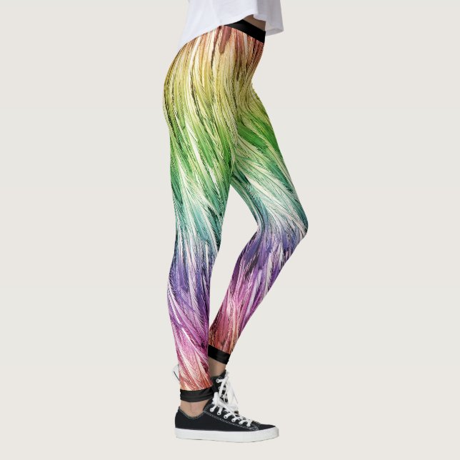 Rainbow Lite Emu Feathered Leggings (Right)