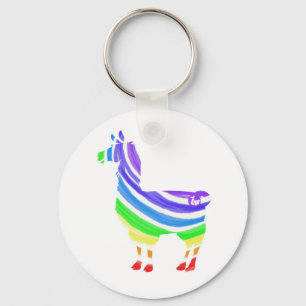 Rainbow Llama Keychain