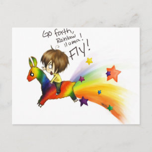 Rainbow Llama Postcard