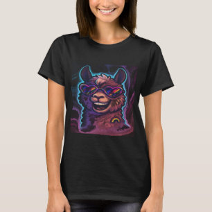 Rainbow Llama with Heart Pride Shades T-Shirt