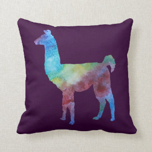 Rainbow Llamas Throw Pillow