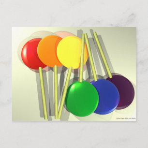 Rainbow Lollies Postcard