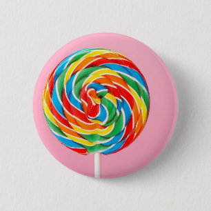 Rainbow Lollipop 2 Inch Round Button