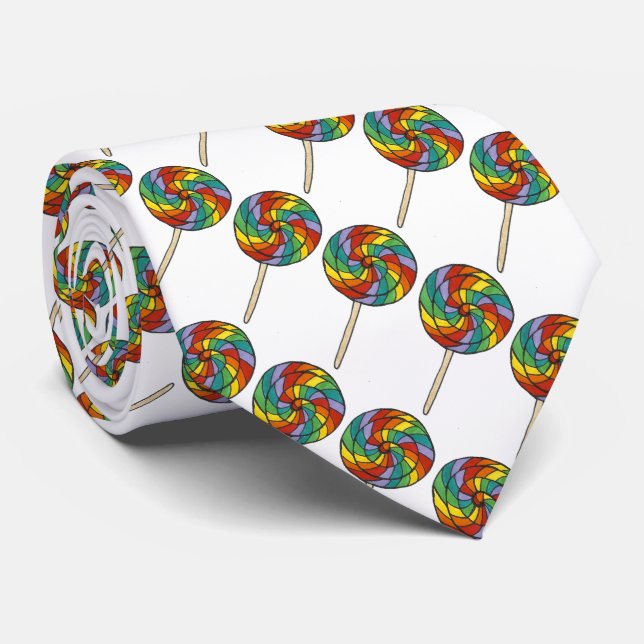 Rainbow Lollipop Candy Lollipops Gay pride Cravate (Roulé)