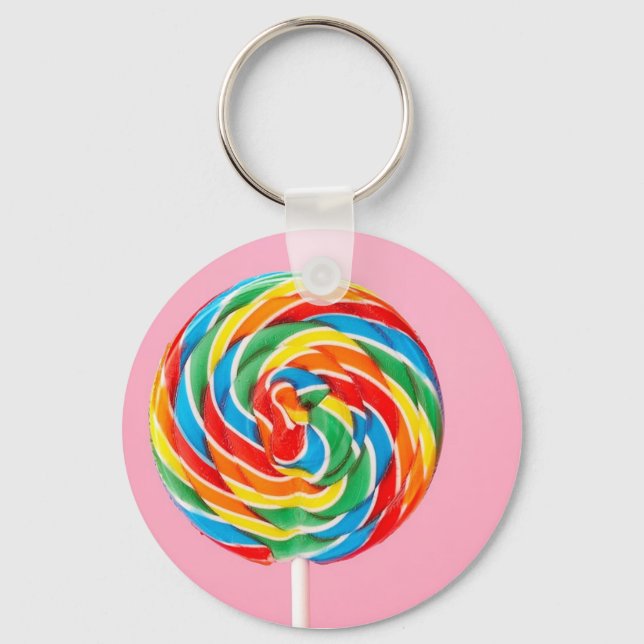 Rainbow Lollipop Keychain (Front)