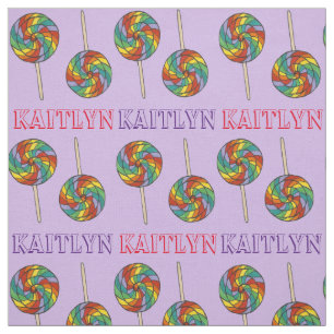 Rainbow Lollipop Lollipops Personalized Fabric