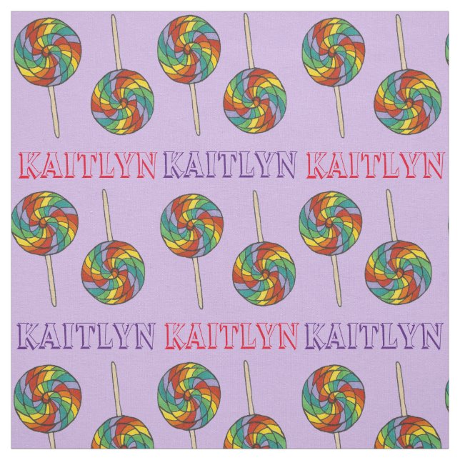 Rainbow Lollipop Lollipops Personalized Fabric (Swatch)