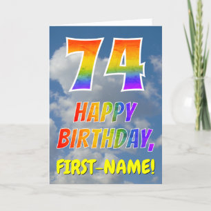 Rainbow Look "74" & "HAPPY BIRTHDAY", Clouds, Sky Card