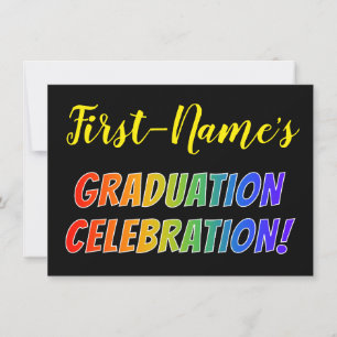 Rainbow Look "GRADUATION CELEBRATION!" Invitation