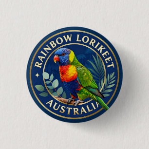 🦜 Rainbow Lorikeet Australia Tropical Bird 1 Inch Round Button