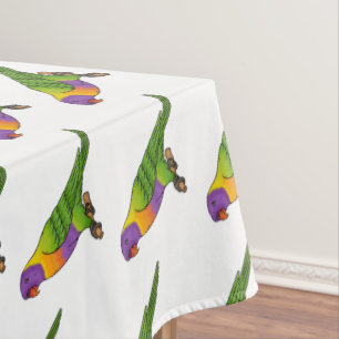 Rainbow lorikeet bird cartoon illustration tablecloth
