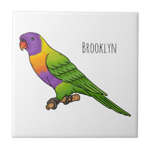 Rainbow lorikeet bird cartoon illustration tile