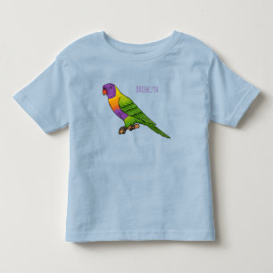 Rainbow lorikeet bird cartoon illustration toddler t-shirt
