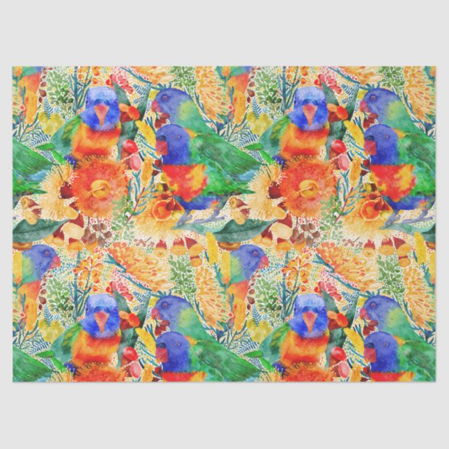 Rainbow Lorikeet Garden Tissue Paper (Front)