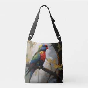 Rainbow Lorikeet Oil Paint,  Crossbody Bag