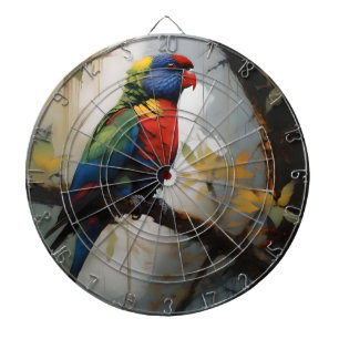 Rainbow Lorikeet Oil Paint,  Dartboard