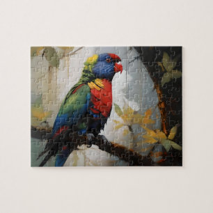 Rainbow Lorikeet Oil Paint,  Jigsaw Puzzle