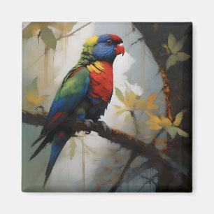 Rainbow Lorikeet Oil Paint,  Magnet