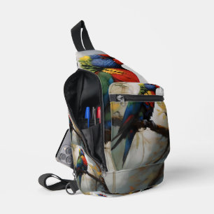 Rainbow Lorikeet Oil Paint, Sling Bag
