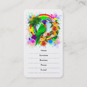 Rainbow Lorikeet Parrot Carte de visite