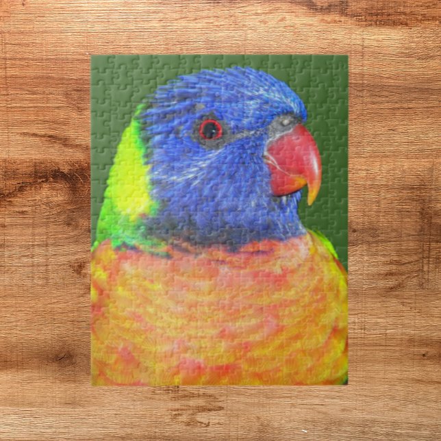 Rainbow Lorikeet Parrot Photo Jigsaw Puzzle (In Situ)