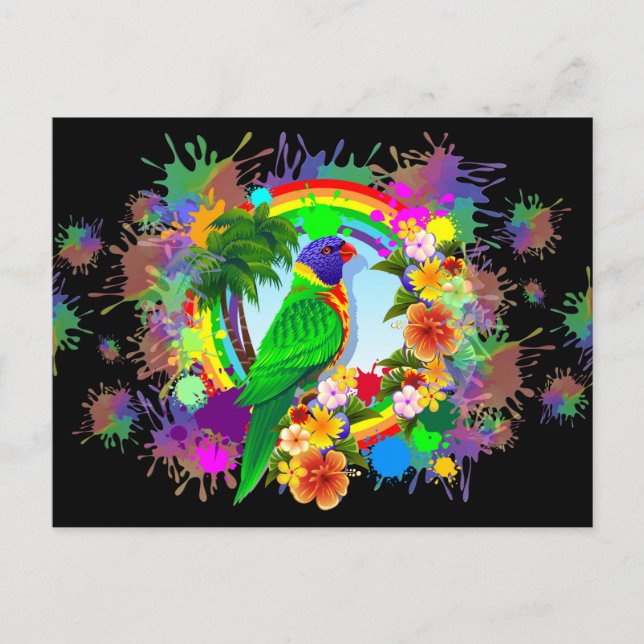 Rainbow Lorikeet Parrot Postcards (Front)