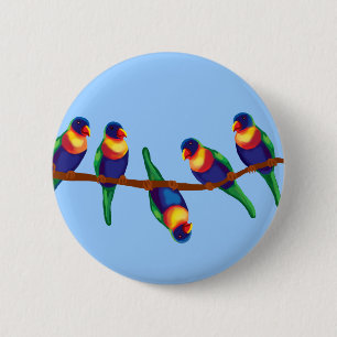 Rainbow lorikeets 2 inch round button