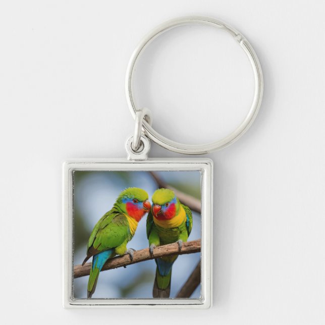 Rainbow Lorikeets Keychain (Front)