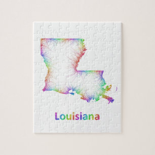 Rainbow Louisiana map Jigsaw Puzzle
