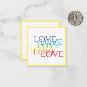 RAINBOW LOVE 2.5x2.5 Flat Card / Yellow