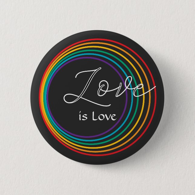 Rainbow Love 2 Inch Round Button (Front)