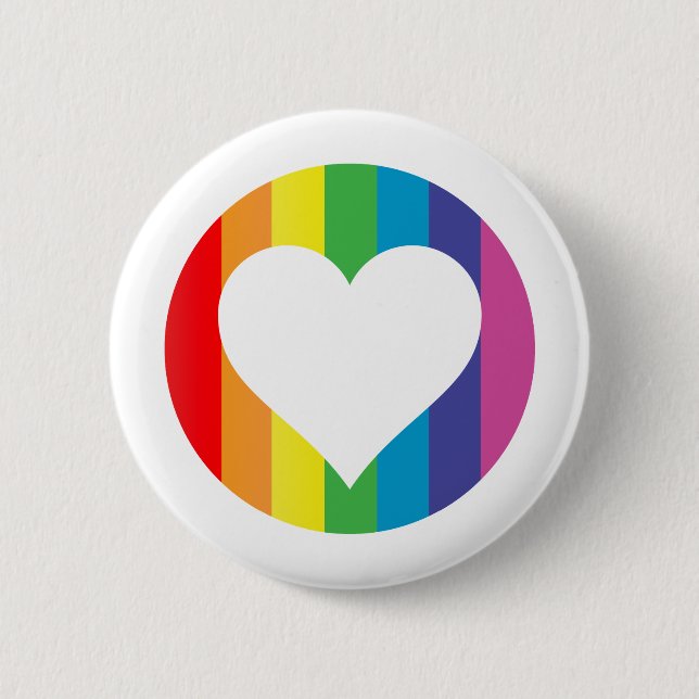 rainbow love 2 inch round button (Front)