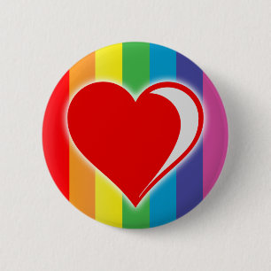 rainbow love. 2 inch round button