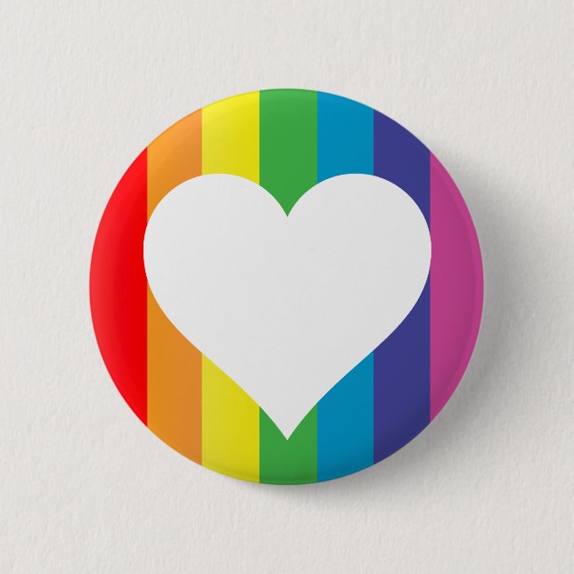 rainbow love. 2 inch round button (Front)