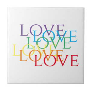 RAINBOW LOVE 4.25"X4.25" Ceramic Tile 