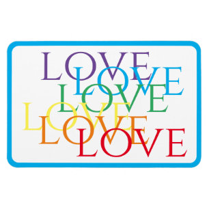 RAINBOW LOVE 4x6 Flexible Magnet / Blue