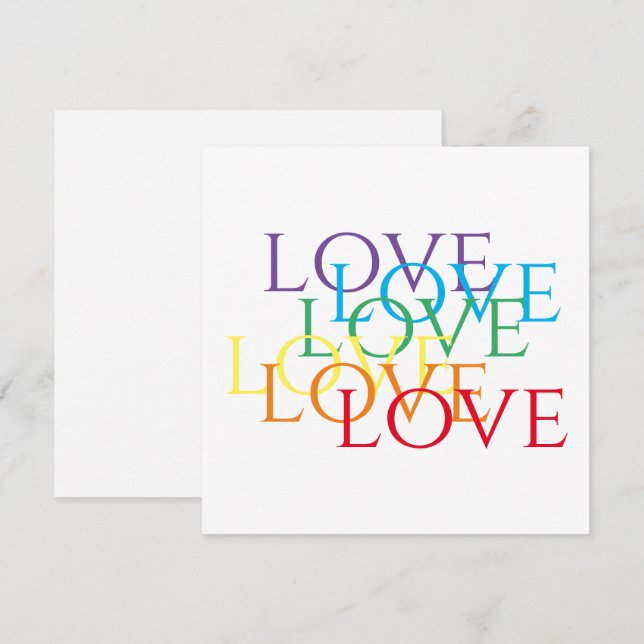RAINBOW LOVE 5.25x5.25 Flat Card (Front/Back)