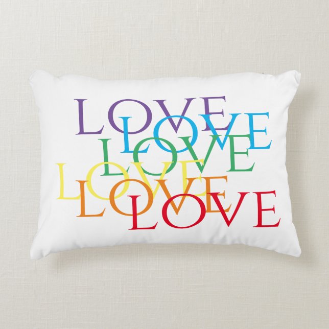 RAINBOW LOVE Accent Pillow (Front)