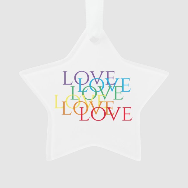 RAINBOW LOVE Acrylique Star Ornement (devant)