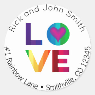 Rainbow Love Address Label
