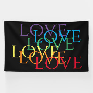 RAINBOW LOVE Banner 6'X10' - black