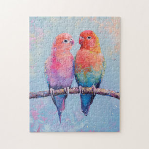Rainbow Love Birds Jigsaw Puzzle