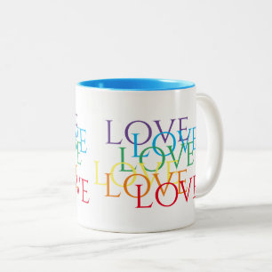 RAINBOW LOVE Blue Two-Tone Mug